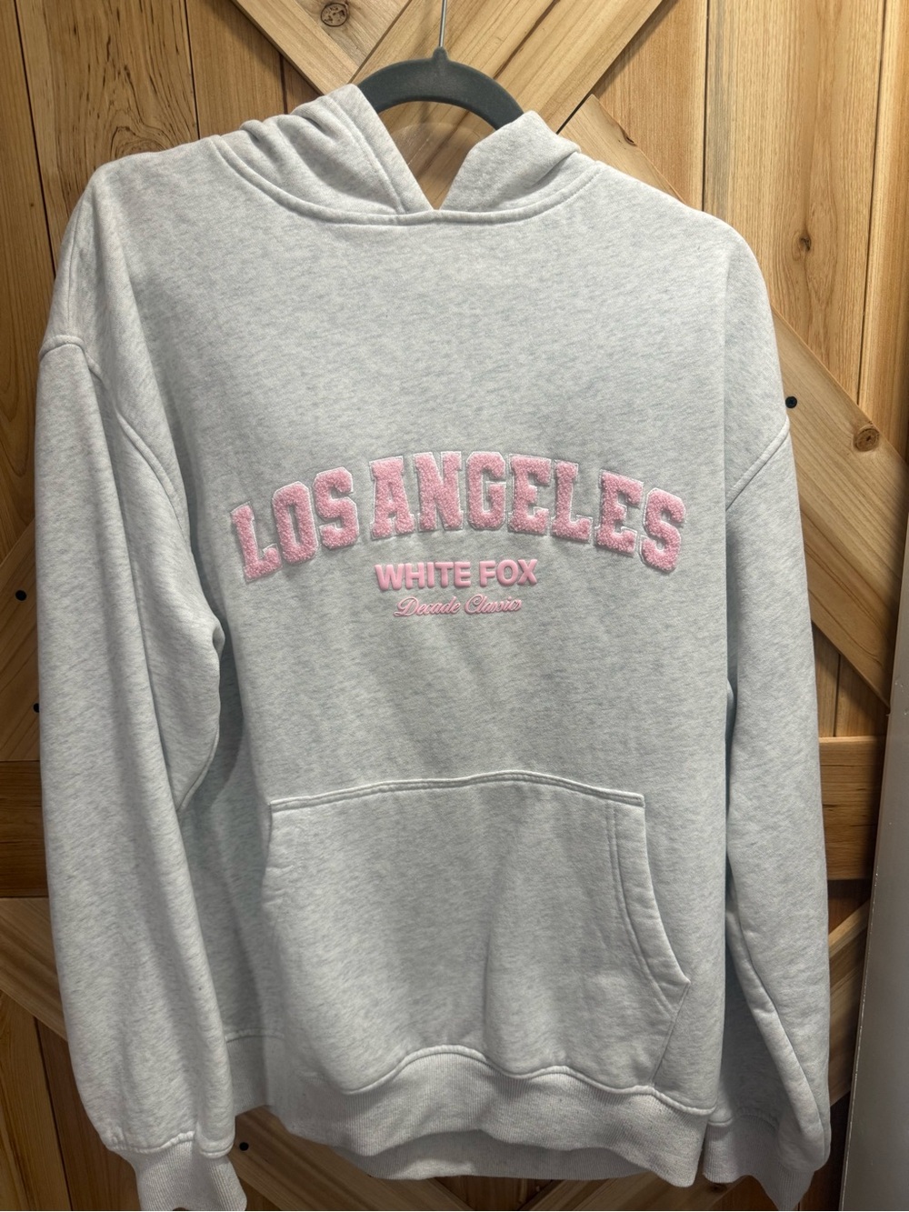 Los Angeles Light Gray Hoodie white fox